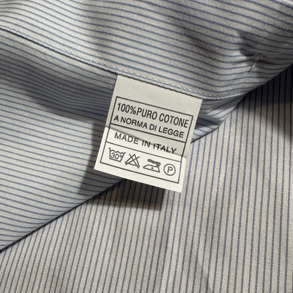 YSL Yves Saint Laurent Pour Homme Mens Dress Shirt Lot x2 Pink Blue 16.5 / 42 - Picture 10 of 15